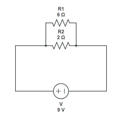 2 resistencias 6 y 2 paralelo