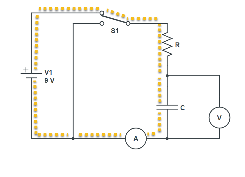 RC carga condensador CC